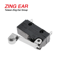 Micro-interrupteur mécanique momentané miniature étanche à levier à rouleau DC 6A 250V T125 5E4 pour applications électroménagères