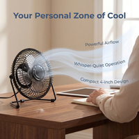 Mini ventilateur de table silencieux, construction entièrement métallique, petit ventilateur de bureau pour dortoir d'étudiant, chambre à coucher