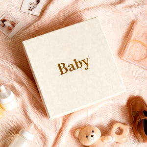 Boîte cadeau magnétique à mémoire de forme en papier pour la douche de bébé Boîte enveloppe USB en lin Emballage pour cabine photo de bébé Boîte souvenir avec couvercle photo - Product Image 2