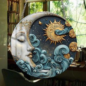 Pendentif décoratif rond en acrylique personnalisé, message de remerciement, motif personnalisé coloré pour la décoration de la voiture et de la maison - Product Image 3