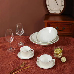 ชุดอาหารเซรามิกโซยิง จานกลม ชาม ถ้วยน้ำชา ชุดภาชนะสำหรับงานแต่งงาน ใช้ในบ้าน - Product Image 2