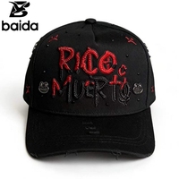 Rico O Muerto Sombreros de Lujo con Bordado 3D y Serigrafía, de Sarga, Estilo Vintage, Deportivo, Urbano, Dobby, de 5 Paneles, Unisex