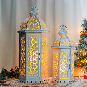 Ensemble de lanternes blanches de style vintage, lanternes de sol de style marocain, <span class=keywords><strong>grande</strong></span> lanterne en métal pour la décoration de mariage - Product Image 6