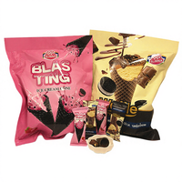 Penjualan laris Cina biskuit coklat padat peledakan es krim Wafer Choco kerucut renyah Mini tas kemasan besar