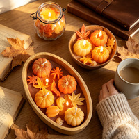 Bougie parfumée décorative en forme de citrouille pour la récolte d'automne, cadeau en cire parfumée