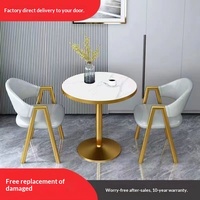 Conjunto de Mesa y Sillas de Estilo Nórdico Minimalista de Acero con Tapa de Piedra Sinterizada para 4 Personas, Ideal para Recepción, Balcón o Apartamentos Pequeños