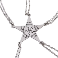 Collier patchwork en acier inoxydable créatif simple mode étoiles lune soleil nuages