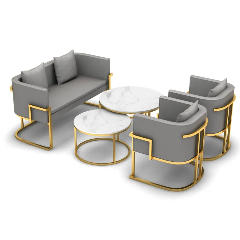 Nordic moderno e minimalista soggiorno divano morbido, confortevole e divano mobili in metallo