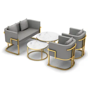Sofa Ruang Tamu Minimalis Modern Nordic, Furnitur Logam Nyaman Sofa Lembut