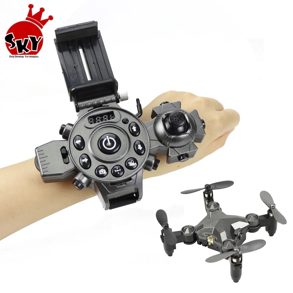 DH-800 Mini rc drone quadcopter Wrist Watch Design Mini Foldable Quadcopter Watch Drone RC aircraft Toys 4 Channel Gyro Aircraft