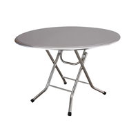 Ensemble de Mobilier d'Extérieur Pliant Rond en Acier Inoxydable Gain de Place pour Hôtels, Parcs et Restaurants
