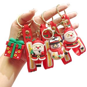 Christmas Keychains Cartoon 3D PVC Santa <b>Tree</b> Claus Snowman Rubber Key Chains Christmas Decorot Pendant Gifts Christmas Keychain - Product Image 1