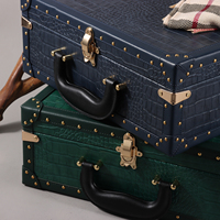 Valise de transport unisexe de luxe en cuir PU grain crocodile, vente en gros, valises personnalisées, sacs de voyage, sacs d'affaires élégants