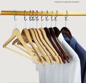 Lavinia Cintres de costume en bois <span class=keywords><strong>antivol</strong></span> de sécurité d'hôtel de qualité supérieure <span class=keywords><strong>Cintre</strong></span> à anneau personnalisable pour sacs Armoire pour garage - Product Image 6