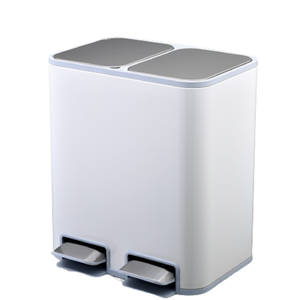 Pedal oscilante de 40 litros para reciclaje, cubo de basura eléctrico con Sensor inteligente de plástico dorado para exteriores, hogar, 2 cubos de basura - Product Image 2