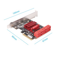 Tarjeta de Expansión Asmedia 1166 de 6 Puertos PCIe SATA 3 6Gbps Non RAID PCI Express Gen3 X4, Plug and Play