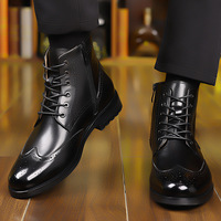Sepatu Boots Kulit Asli Pria Trendy untuk Aktivitas Luar Ruangan, Lapisan Atas Kulit Sapi, Sepatu Kasual Tahan Lama dan Nyaman untuk Kehidupan Sehari-hari