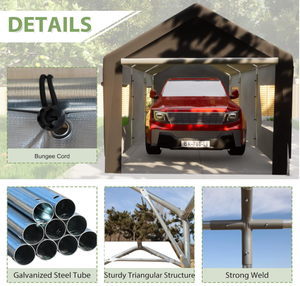 Carpa de Almacenamiento Plegable y Económica, Ecológica, para Exteriores, Taller Temporal, Toldo para Automóvil, Garaje - Product Image 3