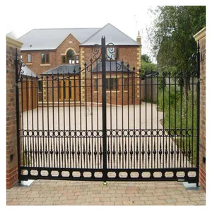 China Supplier Metal Outdoor Iron Gates Wrought Iron Gates Designs For Security House Fences And Sliding Iron Gates