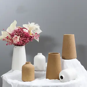 Матовая керамическая керамика в скандинавском стиле, домашнее настольное украшение, ретро глиняная ваза для цветов, ретро Терракотовая Ваза, Терракотовая Ваза