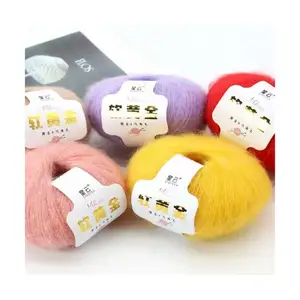 Tanga — fil Mohair doux, en laine tressée à la main, avec du Crochet, produit de fabrication chinoise, 25g