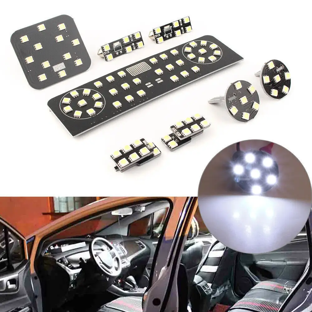 8pcs White 88-SMD LED Interior Lights Dome Reading Lamp Fit VW MK6 GTi CC Car Luggage Light