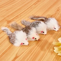 Jouet à mâcher pour chats en peluche réaliste bicolore à poils longs en forme de grande souris, vente en gros