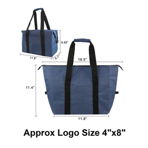 Fashionable Reusable Insulated Shopping Cooler Bag Zipper <b>Top</b> Thick Foam Tote <b>Thermal</b> Transport Cold Hot Foods Grocery Shopping - Product Image 4