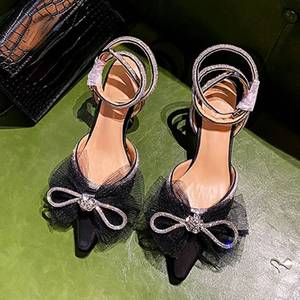9.5CM Hoge Hakken Outdoor Strappy Fashion <b>Bow</b> <b>Sandals</b> Shoes Women's High Heel - Product Image 4