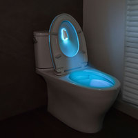 Lampe de Projection RGB Moderne, Veilleuse Colorée à Détection Corporelle pour Salle de Bain, Monobloc, Alimentée par Piles