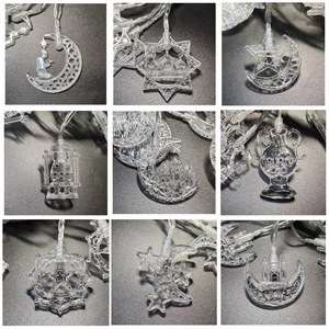 زينة رمضان كريم للمنزل للتعليق على الحائط والشجر، سلسلة أضواء بطول 1 متر مع 10 لمبات LED، إضاءة عيد مبارك على شكل قمر ونجمة وفانوس لتزيين رمضان - Product Image 5