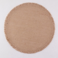 Décoration de table de cuisine écologique, sets de table ronds en jute et polyester tissés pour la décoration de table