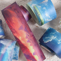 JAIIMAN 1roll Starry Funny Washi Tape Esthétique Collage Scrapbook Stickers pour DIY Junk Journals Art Crafts