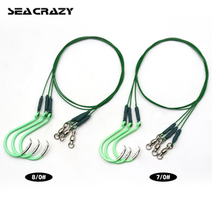 M-004 3PCS Hameçons en fil d'acier type bec d'aigle, montages lumineux pour la pêche en eau douce et salée - Product Image 5
