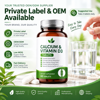 Comprimés de Carbonate de Calcium + Vitamine D3 |   Complément de calcium |   Marque privée OEM ODM |   60 comprimés