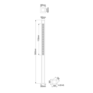 Lampe polygonale carrée décorative américaine Poteaux extérieurs de jardin Paysage Lanterne Parc & Trottoir Chemin Colonne Post Lights - Product Image 3