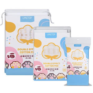 LMLTOP Lingettes démaquillantes en coton en forme de patte de chat, 222 pièces, double face, épaisses, usage général, en tissu non tissé - Product Image 2