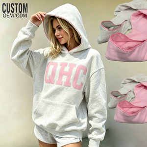Felpa con Cappuccio Sportiva <span class=keywords><strong>da</strong></span> <span class=keywords><strong>Donna</strong></span> di Alta Qualità, Stile Casual Oversize con Patchwork e Ricami Personalizzati - Product Image 1