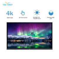 Tableau blanc interactif intelligent 4K LCD Android 15/16 avec écran tactile pour l'enseignement scolaire, tableau d'apprentissage pour les étudiants, tableau EDLA en stock