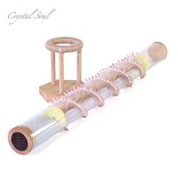 Crystal Soul 60s Ultra Long Rain Sound Rain Stick Hot Sell DNA Rain Stick Crystal Heal Musical Instrument New Design Wooden Base