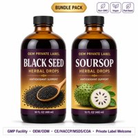 Paquete de Suplementos Herbales de Fruto de Guanábana y Semilla Negra, Suplemento Rico en Antioxidantes, Fábrica GMP, OEM/ODM, Marca Privada
