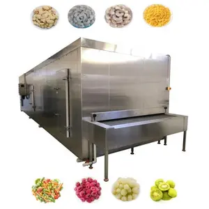 CE 1 ton Hour Ultra Continuous Frozen Meat IQF Blast Shock Fast Quick Freezer Tunnel Quick Freezer for Chickens Burgers Fish