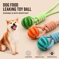 Jouet à mâcher de luxe écologique pour animaux de compagnie avec corde, balle durable en silicone pour nettoyage des dents et distribution de friandises pour chiens