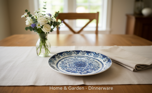 จานขนมเซรามิกสีน้ำเงินและสีขาว 7 ใบ ลายดอกไม้แบบจีนดั้งเดิม ทรงกลม - Product Image 2