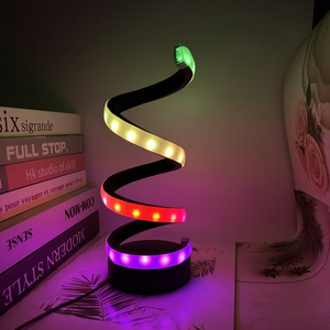Modern Spiral LED Desk Lamp Warm White Touch Control Dimmable USB Powered Night <b>Light</b> for Bedroom Plastic Base - Product Image 6