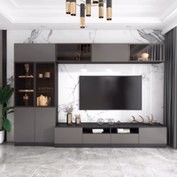 Chinesische Luxus moderne hölzerne Wand schränke Sofa Wohnzimmer TV-Schrank Set Wohn möbel TV-Ständer mit Couch tisch