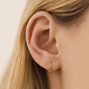 S925 Sterling <b>Silver</b> Classic Branch Design Zircon Huggie Hoop <b>Cuff</b> <b>Earrings</b> for Women - Product Image 5
