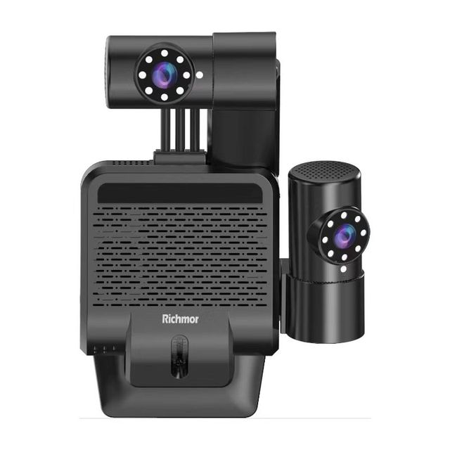 Richmor 4G Dashcam with 3 Camera 3CH 1080P HD Dash Camera for Car AI ADAS DSM BSD Optional