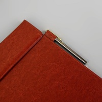Bloc-notes magnétique en cuir PU personnalisé avec logo pour hôtel, bloc-notes de réunion, format A4 A5, porte-menu de restaurant