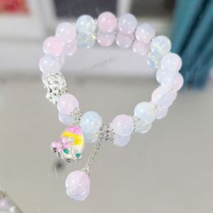 Pulsera de Cuentas de Cristal Glaseado, Joyería Dulce para Mujer, Pulsera de Mariposa y Flor, Pulsera de Cuentas de Cristal Agrietado con Diseño de Palomitas de Maíz de Fantasía - Product Image 6
